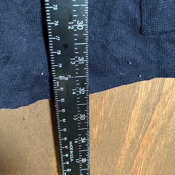 Ann Taylor LOFT Womens Sweater Navy Blue Striped Open Draped Cardigan Stretch L - Picture 9 of 12